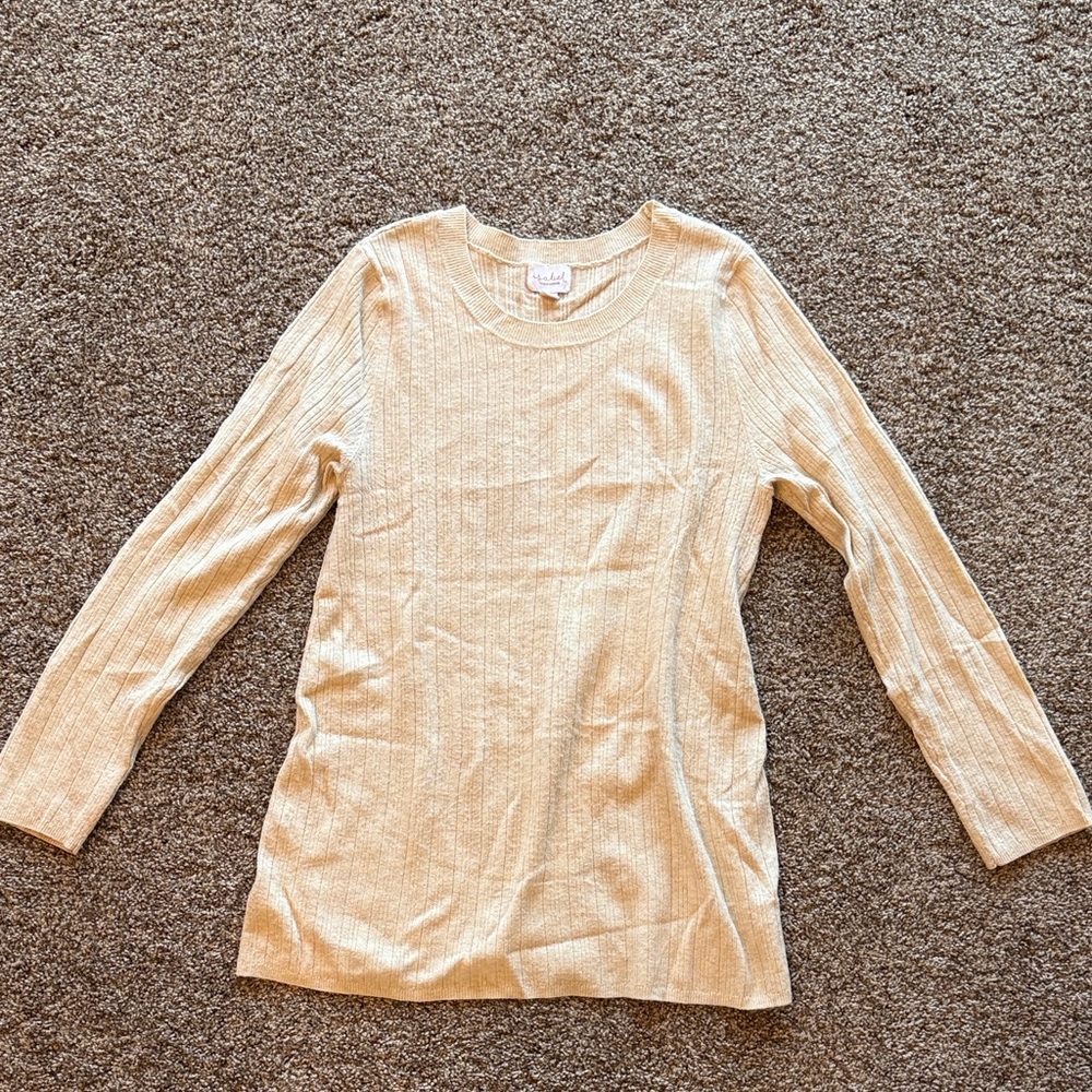 Beige Long Sleeve Maternity Sweater